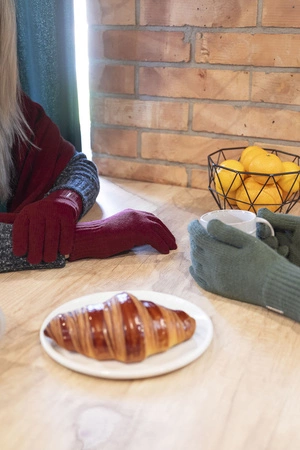 Vivisence 7202 Rękawiczki dzianinowe, bordowy