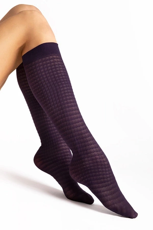 Fiore Twilla 60 DEN G1196 Wyrób pończoszniczy podkolanówki, aubergine