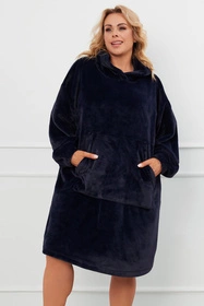 Italian Fashion Forio dł.r. Nocna szlafrok, granat