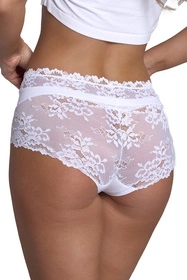 Wol-Bar Luxa Majtki wysokie figi, biały