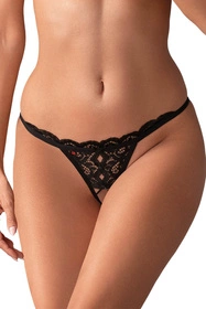 Obsessive 831-THC-1 Majtki stringi otwarte, czarny