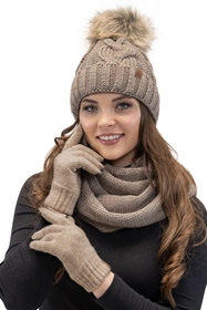 Vivisence 7014R Rękawiczki dzianinowe, beżowy