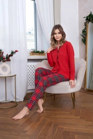 Italian Fashion Zorza dł.r. dł.sp. Nocna piżama, czerwony/druk