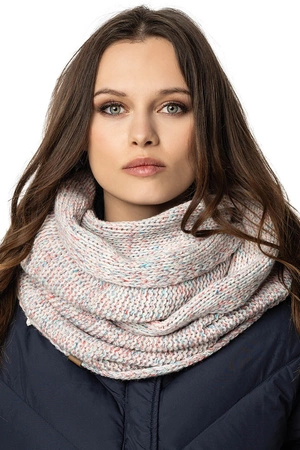 Vivisence 7014Kmpl Komplet czapka+komin, biały melanż