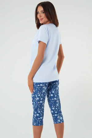 Italian Fashion Lady kr.r. sp.3/4 Nocna piżama, niebieski/druk