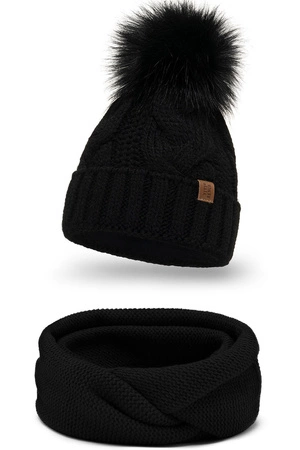 Vivisence 7014Kmpl Komplet czapka+komin, czarny