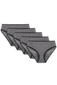 Vivisence 4016 5-pack Majtki figi, gumka czarna: grafit