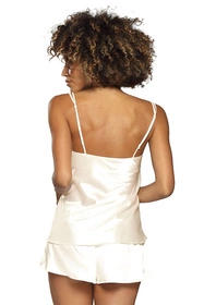 Dkaren Zala Nocna komplet koszulka + szorty, jasny ecru