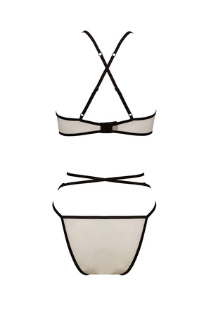 Passion Chika set Nocna komplet biustonosz + figi, cream