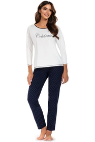 Vivisence 2029 Nocna piżama, ecru/granat