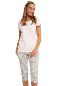 Italian Fashion Karla kr.r. sp.3/4 Nocna piżama, łosoś/druk