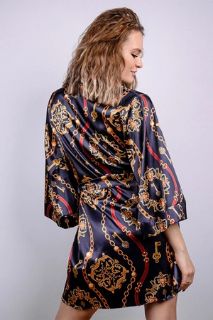 Dkaren DK-P-014 Nocna peniuar, granat-wzór