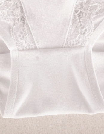 Wol-Bar Eco-Ga Majtki wysokie figi, biały