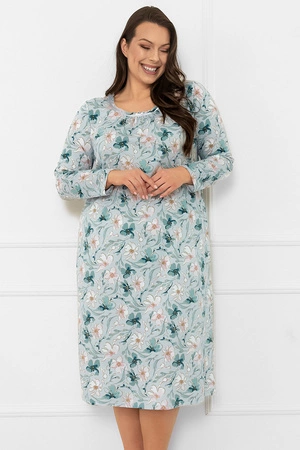 Italian Fashion Sekwoja dł.r. Nocna koszula, druk/turkus