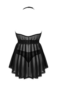 Obsessive Serafia babydoll Nocna komplet koszulka + stringi, czarny
