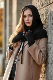 Vivisence 70110Kmpl Komplet kaptur+rękawiczki, czarny