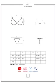 Obsessive 873-SEA-1 Nocna komplet biustonosz + stringi, czarny