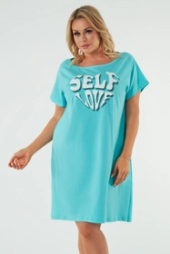 Italian Fashion Selfie kr.r. Nocna koszula, turkus