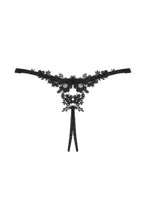 Obsessive Celia Noir crotchless thong Majtki stringi otwarte, czarny