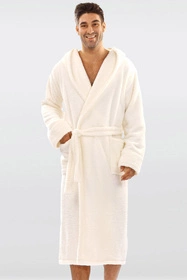 Dkaren 130 z kapturem Nocna szlafrok, ecru