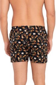 Italian Fashion Black Majtki bokserki, druk whiskey
