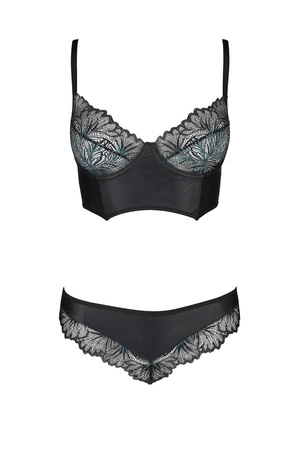 Passion Astrida bikini Nocna komplet biustonosz + stringi, black