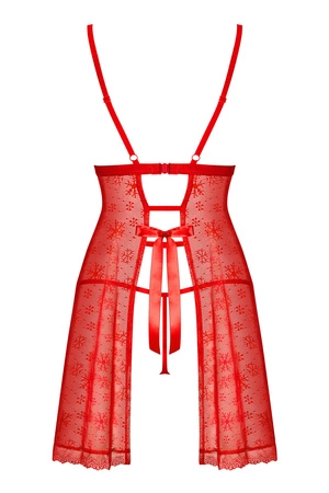 Obsessive Claussica Nocna komplet koszulka + stringi, red