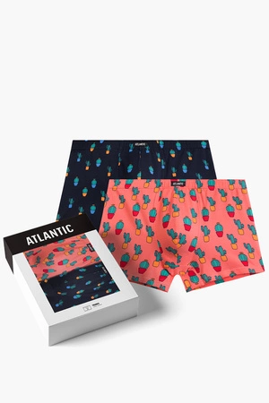 Atlantic 2MHH-005 2-pack Majtki bokserki, granat/róż