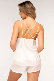 Unikat Ginny Nocna komplet top + szorty, ecru