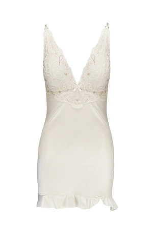 Casmir Inoe chemise Nocna komplet koszulka + stringi, ecru