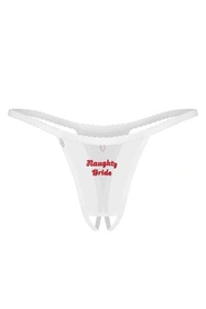 Obsessive Weddya Bride crotchless thong Majtki stringi otwarte, white