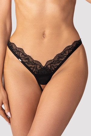 Obsessive Arrowel crotchless thong Majtki stringi otwarte, black