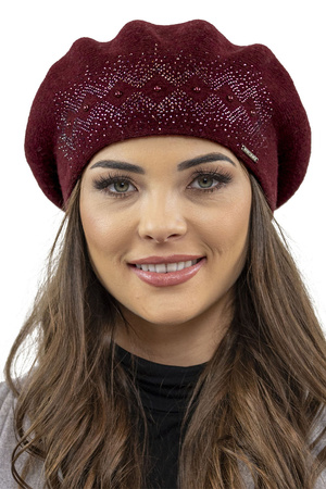 Vivisence 7050 Nakrycie g�owy beret, bordowy
