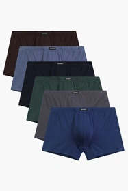Atlantic 6SMH-001 6-pack Majtki bokserki, niebieski ciemny/granat/zielony/brąz/grafit/denim