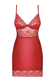 Obsessive Lovica chemise Nocna komplet koszulka + stringi, czerwony