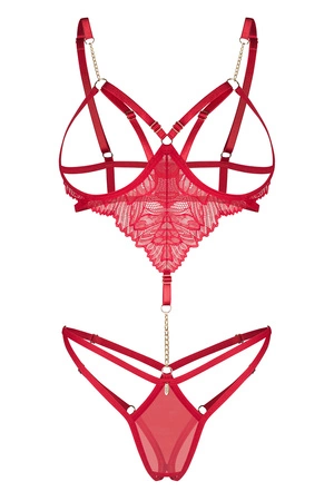 Obsessive Matildea crotchless teddy Body sexy, czerwony