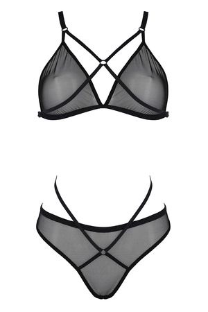 Passion Varella set Nocna komplet biustonosz + figi, black