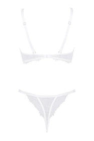 Obsessive Bianelle set Nocna komplet biustonosz + stringi, biały