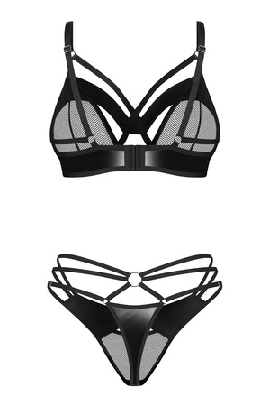 Obsessive Dominna 2-pcs set Nocna komplet biustonosz + stringi, black
