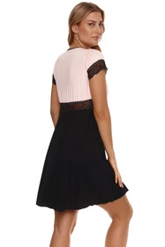 Lupo 342 Nocna koszulka, pudrowy róż-czarny