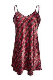 Dkaren DK-HK-012 Nocna koszulka, czerwono-czarny