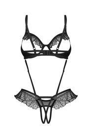Obsessive Carrola crotchless teddy Body sexy, black