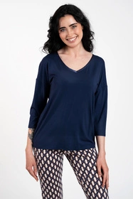 Italian Fashion Milda r.3/4 sp.3/4 Nocna piżama, granat/druk