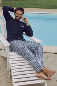 Italian Fashion Jaromir dł.r. dł.sp. Nocna piżama, granat/druk