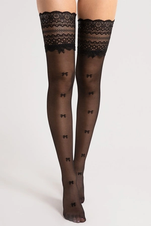 Fiore Coquette 15 DEN O4096 Wyrób pończoszniczy pończochy samonośne, black