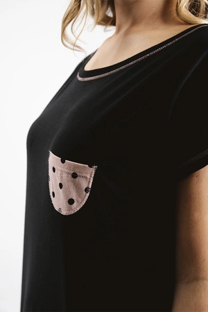 Italian Fashion Buscato kr.r. kr.sp. Nocna piżama, czarny/druk