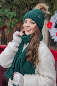 Vivisence 7015Kmpl Komplet czapka+szalik, zielony