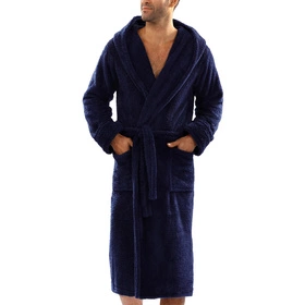 Dkaren 130 z kapturem Nocna szlafrok, granat