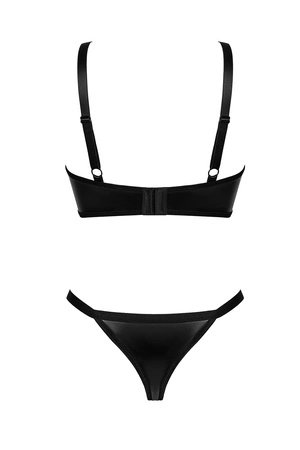Obsessive Armares 2-pcs set Nocna komplet biustonosz + stringi, czarny