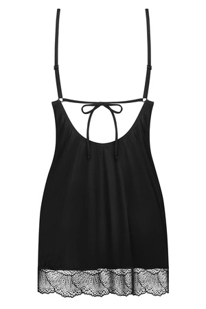 Obsessive Lobellis chemise & thong Nocna komplet koszulka + stringi, czarny